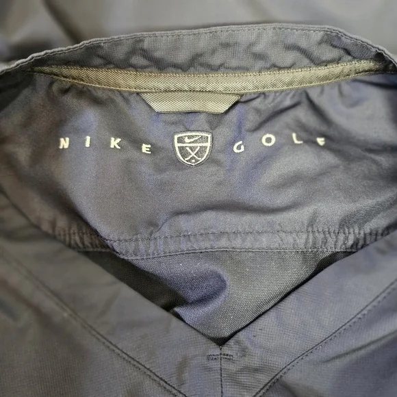 Nike Golf Windbreaker Vest Mens Large Navy Pullover Zip Pockets Elastic Bottom - Picture 3 of 8